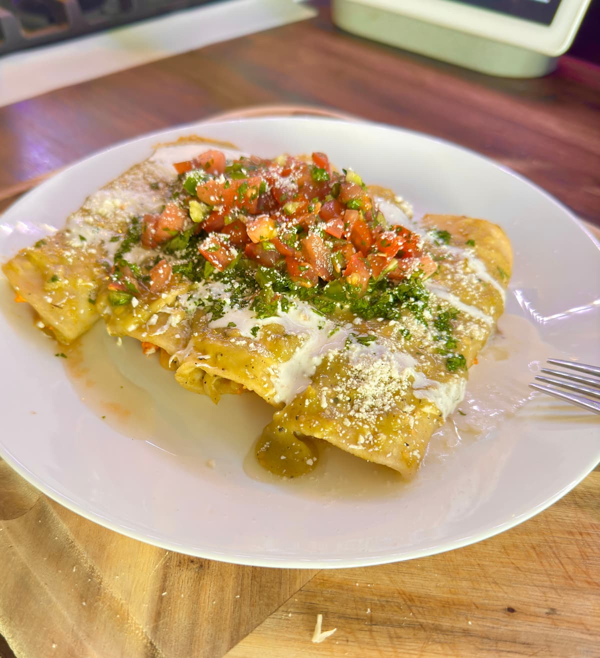Delicious enchiladas made by Christian